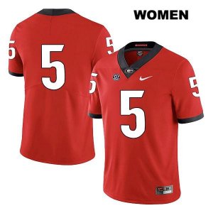 Women's Georgia Bulldogs NCAA #5 Julian Rochester Nike Stitched Red Legend Authentic No Name College Football Jersey AUW4854RL